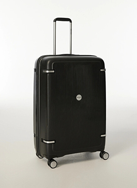 Pierre Cardin PC7070 Polipropilen Kırılmaz Siyah Büyük Boy Valiz