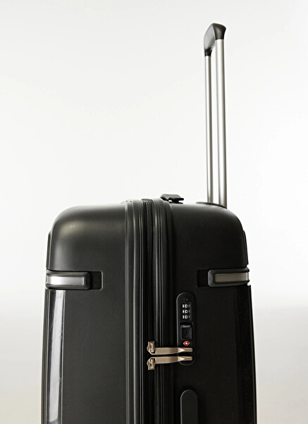 Pierre Cardin PC7070 Polipropilen Kırılmaz Siyah Büyük Boy Valiz