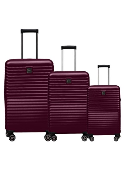 Louisiana Polo 1811 Polikarbon 4x2 Teker Bordo 3'lü Valiz Seti