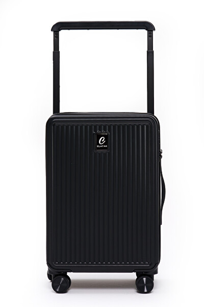 Elatae V10737 Vouge Exclusive Ultra Strong Orta Boy - Kabin Boy Siyah 2'li Valiz Seti