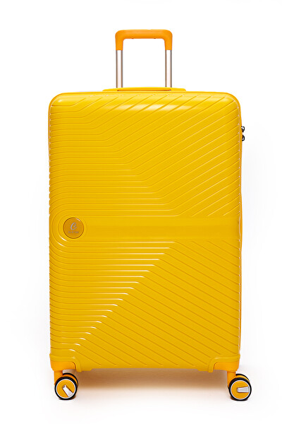 Elatae 5239 Exclusive Pro Polipropilen Kırılmaz Sarı Büyük Boy Valiz