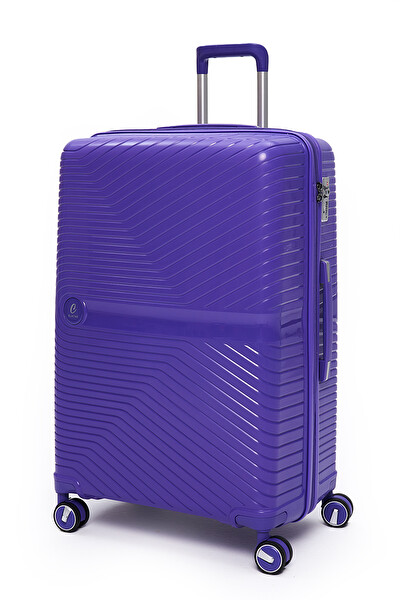 Elatae 5239 Exclusive Pro Polipropilen Kırılmaz Mor Büyük Boy Valiz