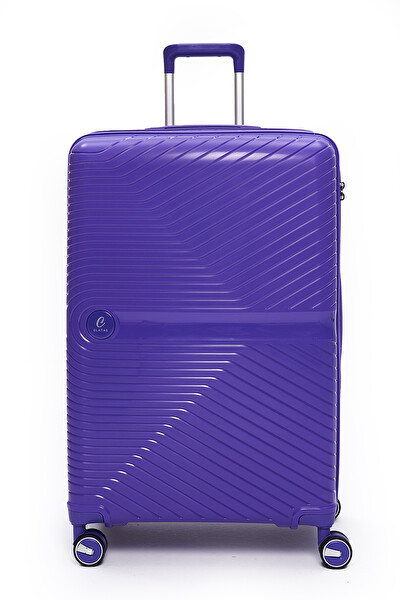 Elatae 5239 Exclusive Pro Polipropilen Kırılmaz Mor Büyük Boy Valiz