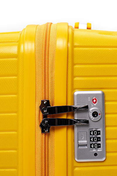 Elatae 5239 Exclusive Pro Polipropilen Kırılmaz Sarı Orta Boy Valiz