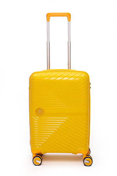 Elatae 5239 Exclusive Pro Polipropilen Kırılmaz Sarı Kabin Boy Valiz