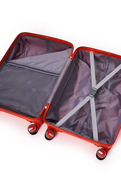 Elatae 5239 Exclusive Pro Polipropilen Kırılmaz Turuncu Kabin Boy Valiz