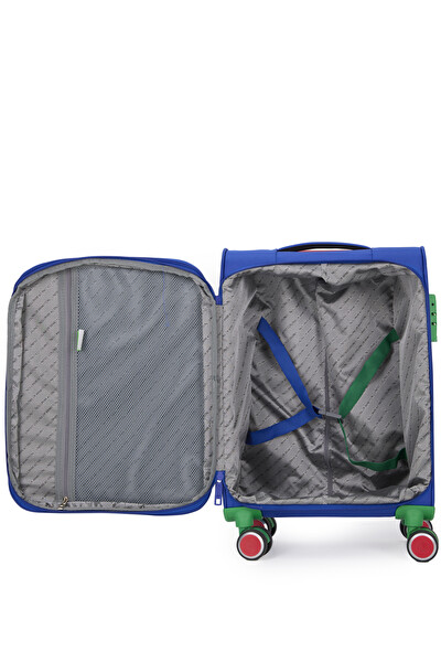 United Colors Of Benetton BNT2800 Ultra Light Kumaş Sax Mavi Kabin Boy Valiz