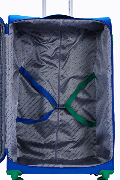 United Colors Of Benetton BNT2800 Ultra Light Kumaş Sax Mavi Orta Boy Valiz