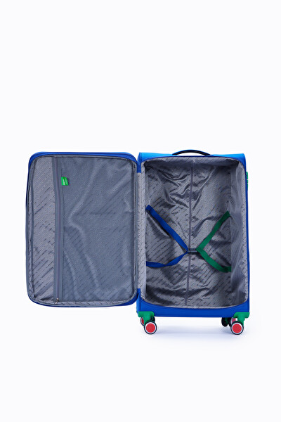 United Colors Of Benetton BNT2800 Ultra Light Kumaş Sax Mavi Büyük Boy Valiz