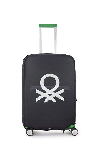 United Colors Of Benetton Likralı Siyah Orta Boy Koruyucu Valiz Kılıfı