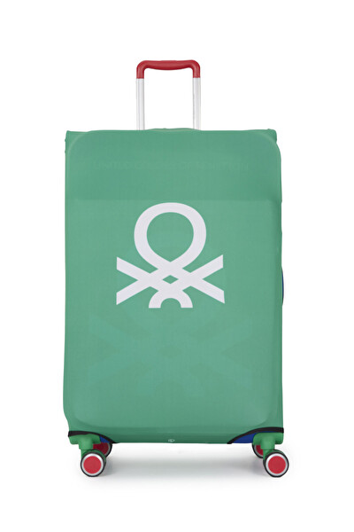 United Colors Of Benetton Likralı Yeşil Orta Boy Koruyucu Valiz Kılıfı