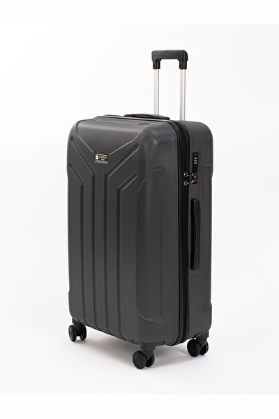 Cotpoly Home Petra Lüx Abs Büyük Boy ve Kabin Boy Antrasit 2'li Valiz Seti