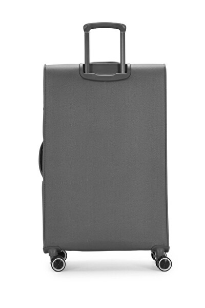 Pierre Cardin 04PC6000 Lüx Kumaş Antrasit Büyük ve Kabin Boy 2'li Valiz Seti