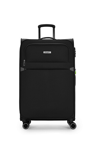 Pierre Cardin 04PC6000 Büyük ve Kabin Boy Lüx Kumaş Siyah 2'li Valiz Seti