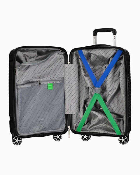 United Colors Of Benetton BNT3000 Polipropilen Siyah Kabin Boy Valiz