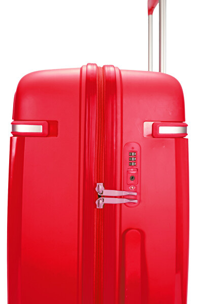 Pierre Cardin 04PC7070 Polipropilen Kırmızı Büyük Boy Valiz