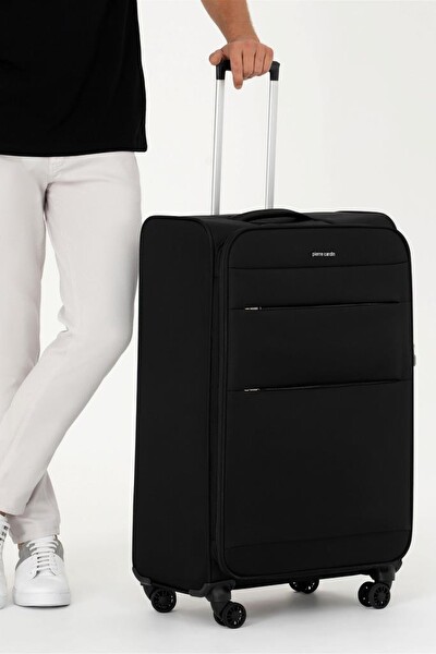 Pierre Cardin 04PC4200 Ultra Light Hafif Lüx Kumaş Siyah Büyük Boy Valiz