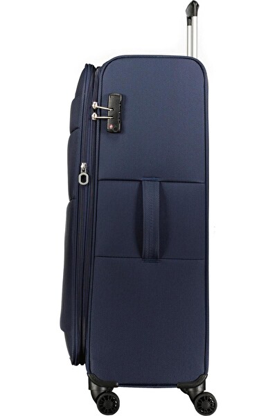 Pierre Cardin 04PC4200 Ultra Light Hafif Lüx Kumaş Lacivert Büyük Boy Valiz