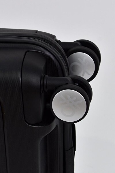 United Colors Of Benetton BNT1000 Polipropilen Büyük Boy - Orta Boy Siyah 2'li Valiz Seti