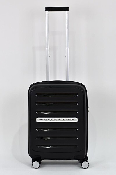 United Colors Of Benetton BNT1000 Polipropilen Büyük Boy - Kabin Boy Siyah 2'li Valiz Seti