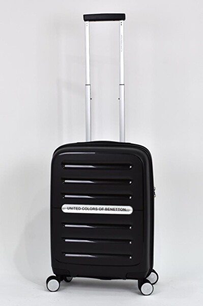United Colors Of Benetton BNT1000 Polipropilen Büyük Boy - Kabin Boy Siyah 2'li Valiz Seti