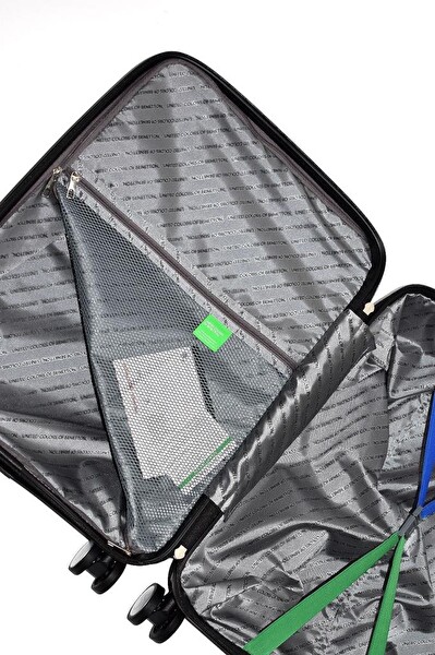 United Colors Of Benetton BNT1000 Polipropilen Büyük Boy - Kabin Boy Siyah 2'li Valiz Seti