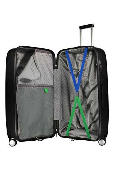 United Colors Of Benetton BNT1000 Polipropilen Siyah Büyük Boy Valiz