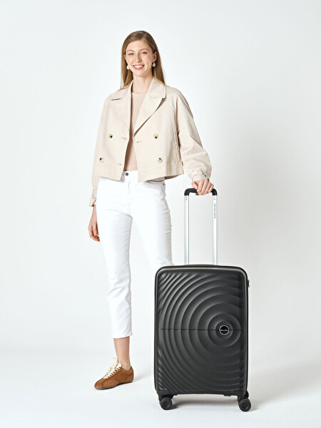 United Colors Of Benetton 14BNT8002 Polipropilen Siyah Orta Boy Valiz