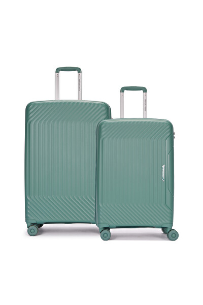 United Colors Of Benetton 14BNT8001 2'li Set Büyük Ve Orta Boy Polipropilen Valiz Yeşil