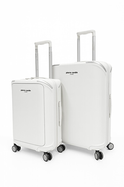 Pierre Cardin 04PC7090 Orta Ve Kabin Boy 2'li Set Polipropilen Valiz Beyaz