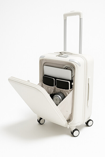 Pierre Cardin 04PC7090 Orta Ve Kabin Boy 2'li Set Polipropilen Valiz Beyaz