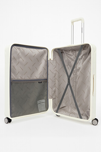 Pierre Cardin 04PC7090 Büyük Ve Kabin Boy 2'li Set Polipropilen Valiz Beyaz