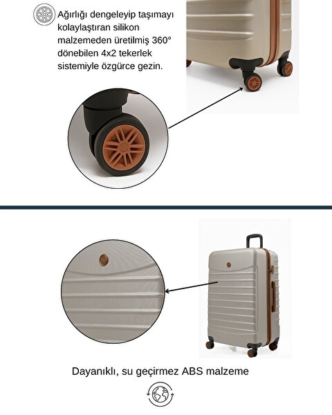 Louisiana Polo 4x2 Teker Vizon Taba Orta Boy Valiz 1168