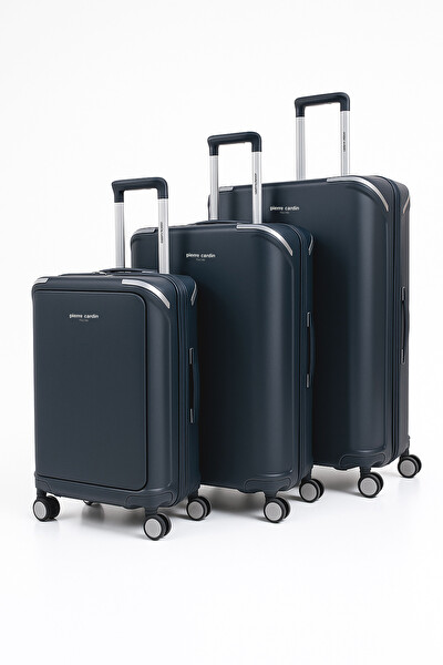 Pierre Cardin %100 Polipropilen 3'lü Valiz Seti Lacivert 04PC7090