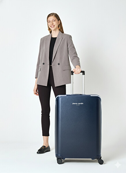 Pierre Cardin %100 Polipropilen 3'lü Valiz Seti Lacivert 04PC7090
