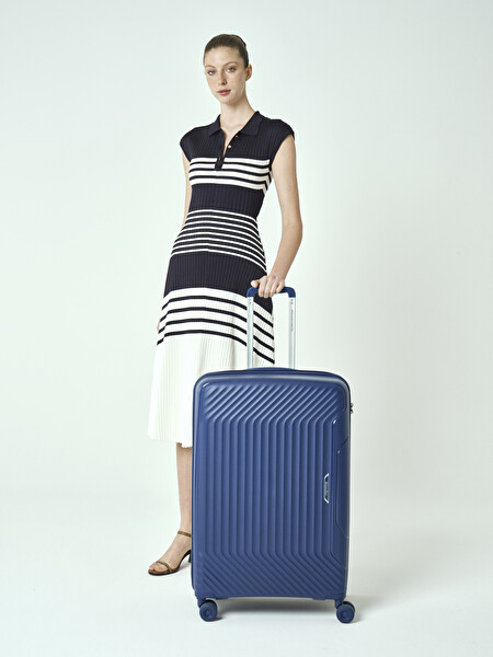 United Colors Of Benetton %100 Polipropilen Büyük Boy Valiz Koyu Mavi 14BNT8001