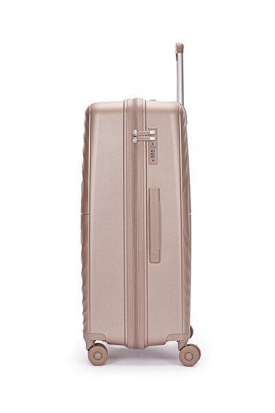 United Colors Of Benetton 14BNT8002 Büyük Boy Polipropilen Valiz Şampanya