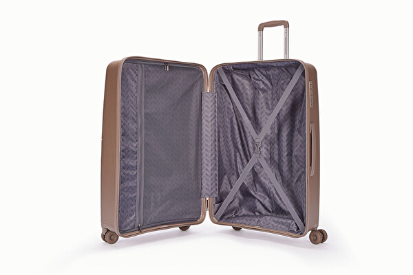 United Colors Of Benetton 14BNT8002 Büyük Boy Polipropilen Valiz Şampanya