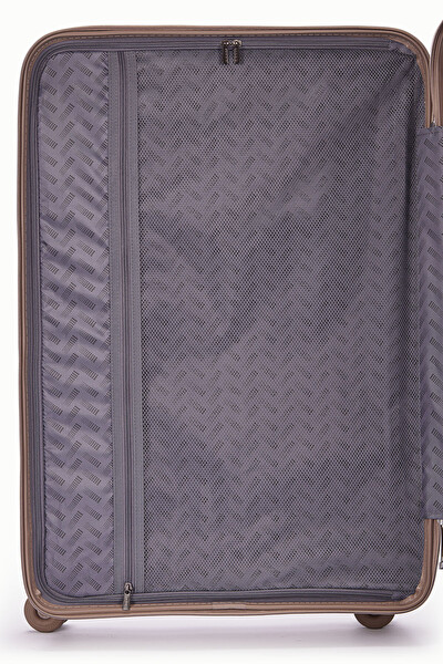 United Colors Of Benetton 14BNT8002 Büyük Boy Polipropilen Valiz Şampanya