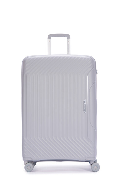 United Colors Of Benetton 14BNT8001 Büyük Boy Polipropilen Valiz Açık Gri