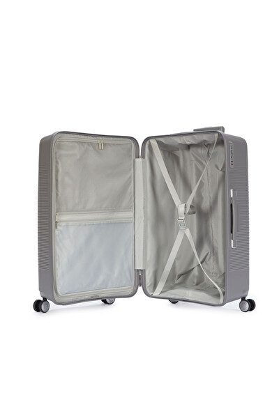 Pierre Cardin 04PC7080 Büyük Boy Polipropilen Valiz Gri