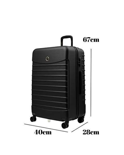 Louisiana Polo 1168-S Orta Boy Valiz 4x2 Teker Siyah-Siyah