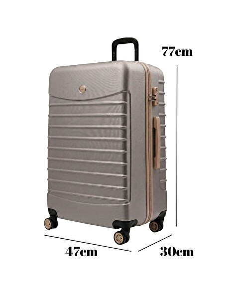 Louisiana Polo Büyük Boy Valiz 4x2 Teker Taş - Bej 1168