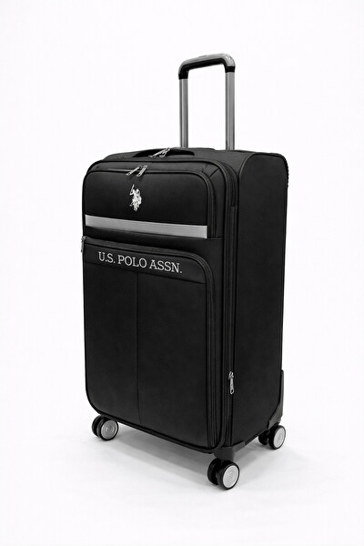 U.S. Polo Assn. Orta ve Kabin Boy Valiz Seti 4 TekerKumaş Valiz Siyah 26050
