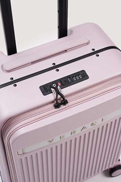 Verage Premium MacBook Uyumlu Laptop Bölmeli Uçak Uyumlu Sessiz Teker TSA Kilit Pembe Kabin Boy Valiz