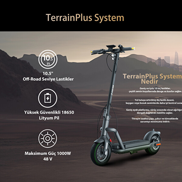 Navee n65i 65 KM Menzil 25 KM Hız 1000 W Katlanır Elektrikli Scooter
