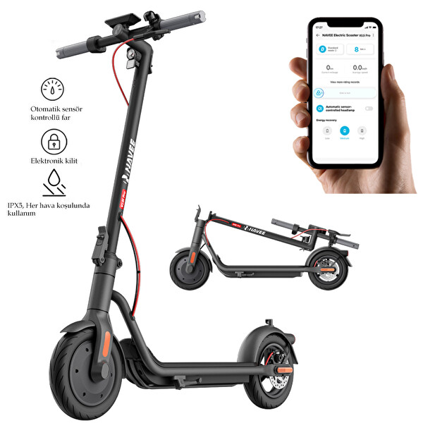 Navee v50i Pro 50 KM Menzil 25 KM Hız 700 W Katlanır IPX5 DoubleFlip Elektrikli Scooter