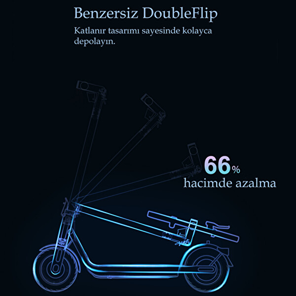 Navee v50i Pro 50 KM Menzil 25 KM Hız 700 W Katlanır IPX5 DoubleFlip Elektrikli Scooter
