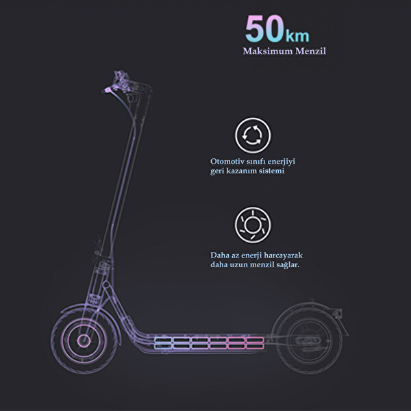 Navee v50i Pro 50 KM Menzil 25 KM Hız 700 W Katlanır IPX5 DoubleFlip Elektrikli Scooter