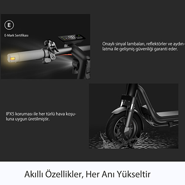 Navee v50i Pro 2 Amortisörlü 50 KM Menzil 700 W TCS- IPX5 Doubleflip Elektrikli Scooter